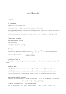 List of Formulas