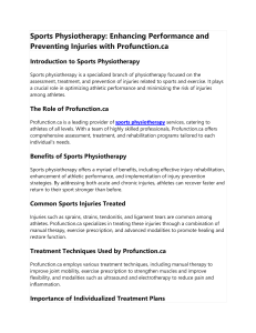 Sports Physiotherapy: Enhancing Performance and Preventing Injuries with Profunction.ca
