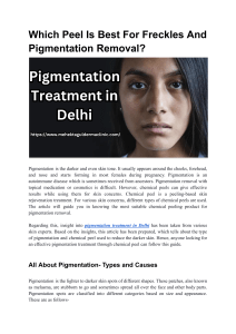 Pigmentation Treatment in Delhi