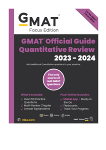 GMAT 2023 Focus Edition Quant
