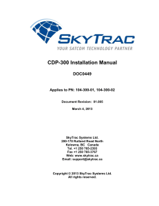 CDP-300 Installation Manual (DOC0449) - Skytrac Systems
