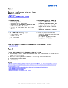 Ajinomoto SAP Case Study Template