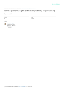 Leadership in Sport Coaching: Measuring Leadership