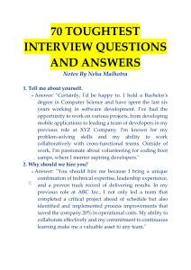70 Toughest Interview Questions