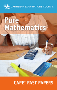 CAPE®️ Pure Mathematics Past Papers