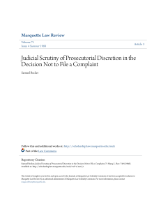Judicial Scrutiny of Prosecutorial Discretion in the Decision Not