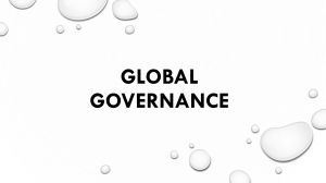 march 1 lesson GLOBAL GOVERNANCE