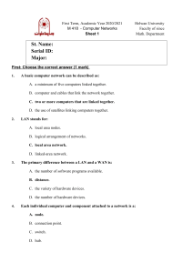 Computer Networks - Sheet 1 - Answer (1)