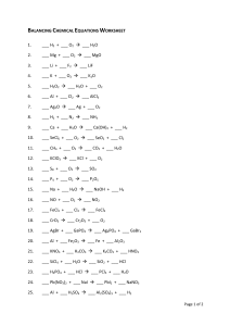 Balancing Chemical Equations (Student's Copy)