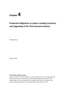 Production Migration to Labour-sending Countries, and Upgrading of the thai garment industry