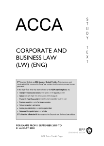 BPP Course Notes - Corporate & Business Law ENG