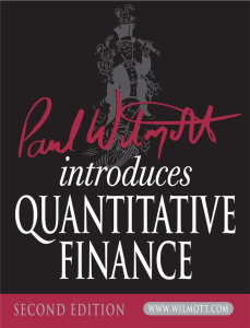 FINANCE Paul Wilmott Introduces Quantitative Finance 0470319585