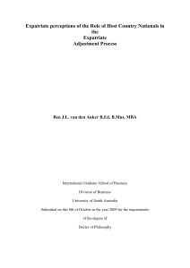 Expatriate perceptions of the role of host country nationals in the expatriate adjustement process. PhD thesis Ben van den Anker.pdf 