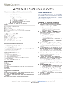 Airplane IFR quick-review sheets
