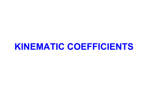 10 - 2 Kinematic coefficients