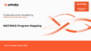 Cybersecurity Academy NIST-NICE Mapping March 2021