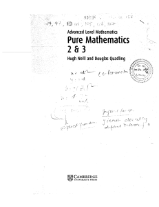 pure mathematics 2 3 [advaced level maths