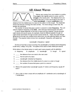 all about waves worksheet