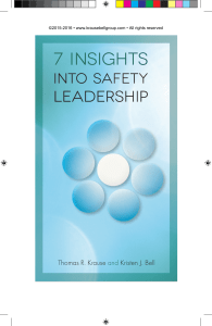 2.  7 insights. into safety. leadership. Thomas R. Krause and Kristen J. Bell
