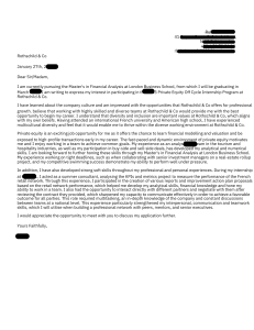 Banking Cover Letter Example