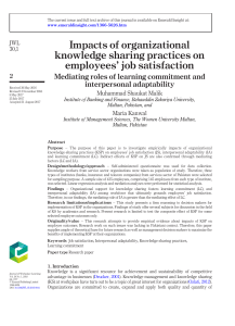 Impacts of organizational knowledge sharing