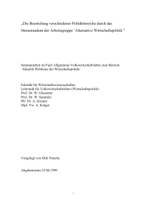 Hausarbeit VWL Aktuelle Probleme der Wirtschaftspolitik ahx2273