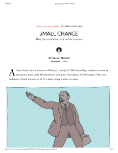 Small Change   The New Yorker  Gladwell