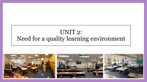 REFLECTIONS ON  TEACHING AND LEARNING ENVIRONMENTS UNIT 2 2024
