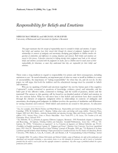 Responsibility for Beliefs and Emotions 