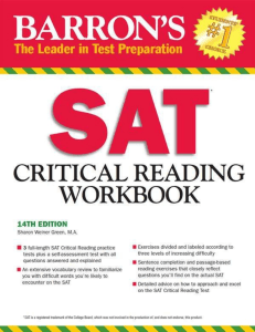 Barrons SAT Critical Reading Workbook, 14th (712)