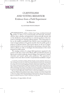 Wantchekon 2003 Clientelism and Voting Behavior-1