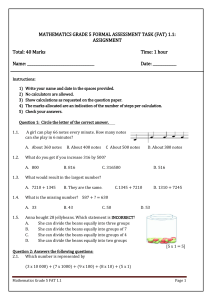 Grade 5 Math Assessment Task: Numbers & Operations