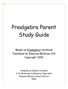 PrealgebraParentStudyGuide