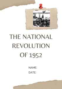 THE NATIONAL REVOLUTION OF 1952