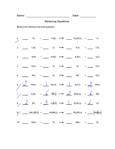 Balancing Chemical Equations practice