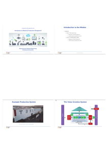 Production Management: Intro & Value Creation