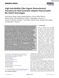 Advanced Materials - 2023 - Alarcon‐Espejo - High‐Hole‐Mobility Fiber Organic Electrochemical Transistors for