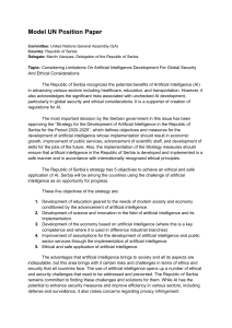 Model UN Position Paper- Considering Limitations On Artificial Intelligence Development For Global Security And Ethical Considerations