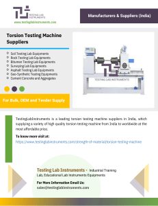 Torsion Testing Machine Suppliers