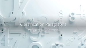 Classification Paragraphs
