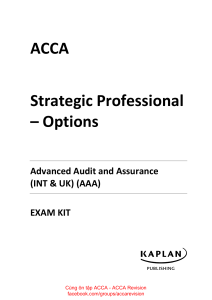 ACCA AAA Exam Kit: Advanced Audit & Assurance Practice Questions