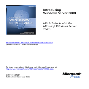 en microsoft press e-book introducing windows server 2008 chapter 1 introduction