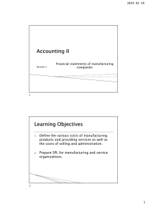 Manufacturing Financial Statements: Cost & SPL Prep