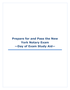 NY Day of Exam Study Aid