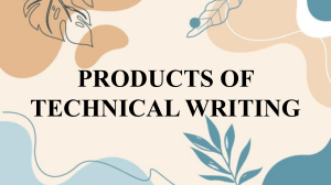 Products of Technical Writing