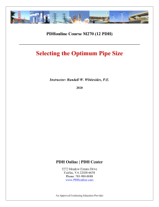 pipe selction and sizing