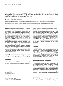 Clinical Cardiology - August 1990 - Jett - Metabolic equivalents  METS  in exercise testing  exercise prescription  and
