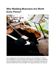 Why Wedding Musicians Are Worth Every Penny
