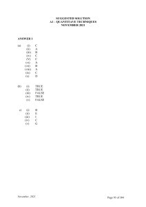 Quantitative Techniques Exam Solution