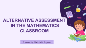 Chapter 5. Alternative Assessment in Mathematics Classroom